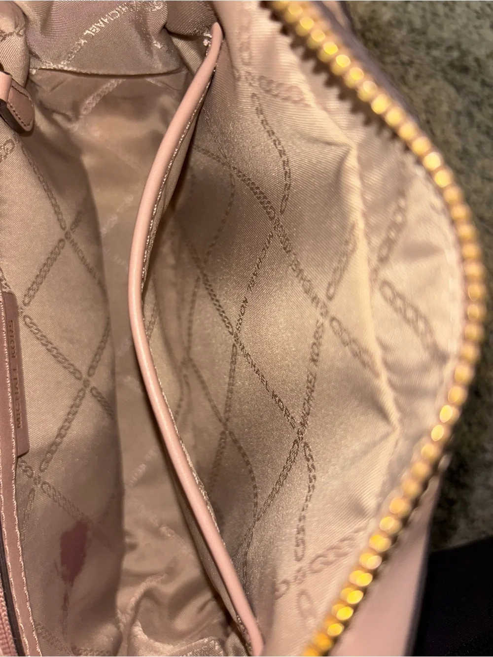 Michael Kors Blush Signature Crossbody with Gold Chain